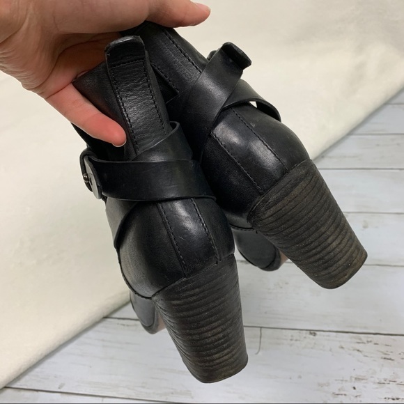 rag & bone Black Crossed Leather Booties - Picture 4 of 8